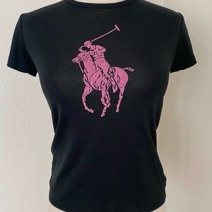 RARE 2000’s Large Pink Pony Pink & Black T shirt - original